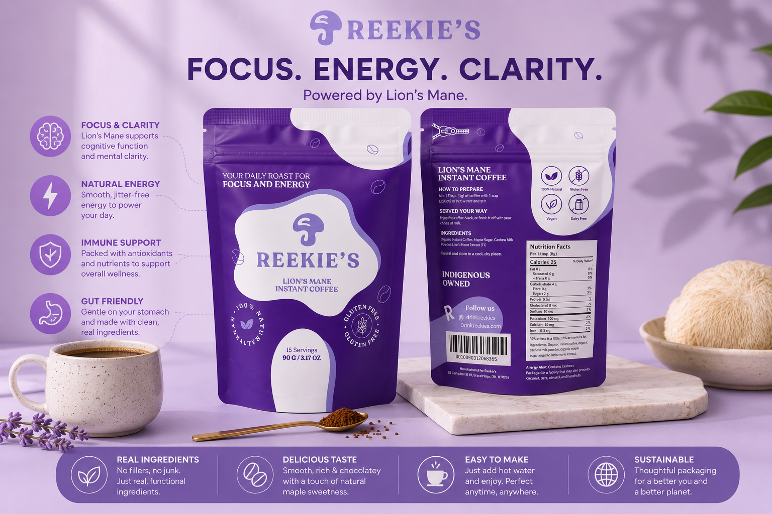 Reekie’s Lions Mane Instant Coffee
